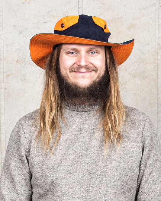 Indigofera x Second Sunrise Tur Pocket Hat Navy / Orange