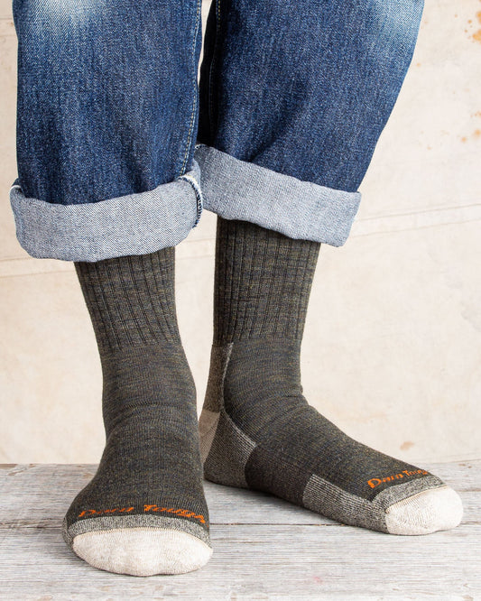 Darn Tough 1466 Olive Wool Socks Hiker Micro Crew Sock Cushion