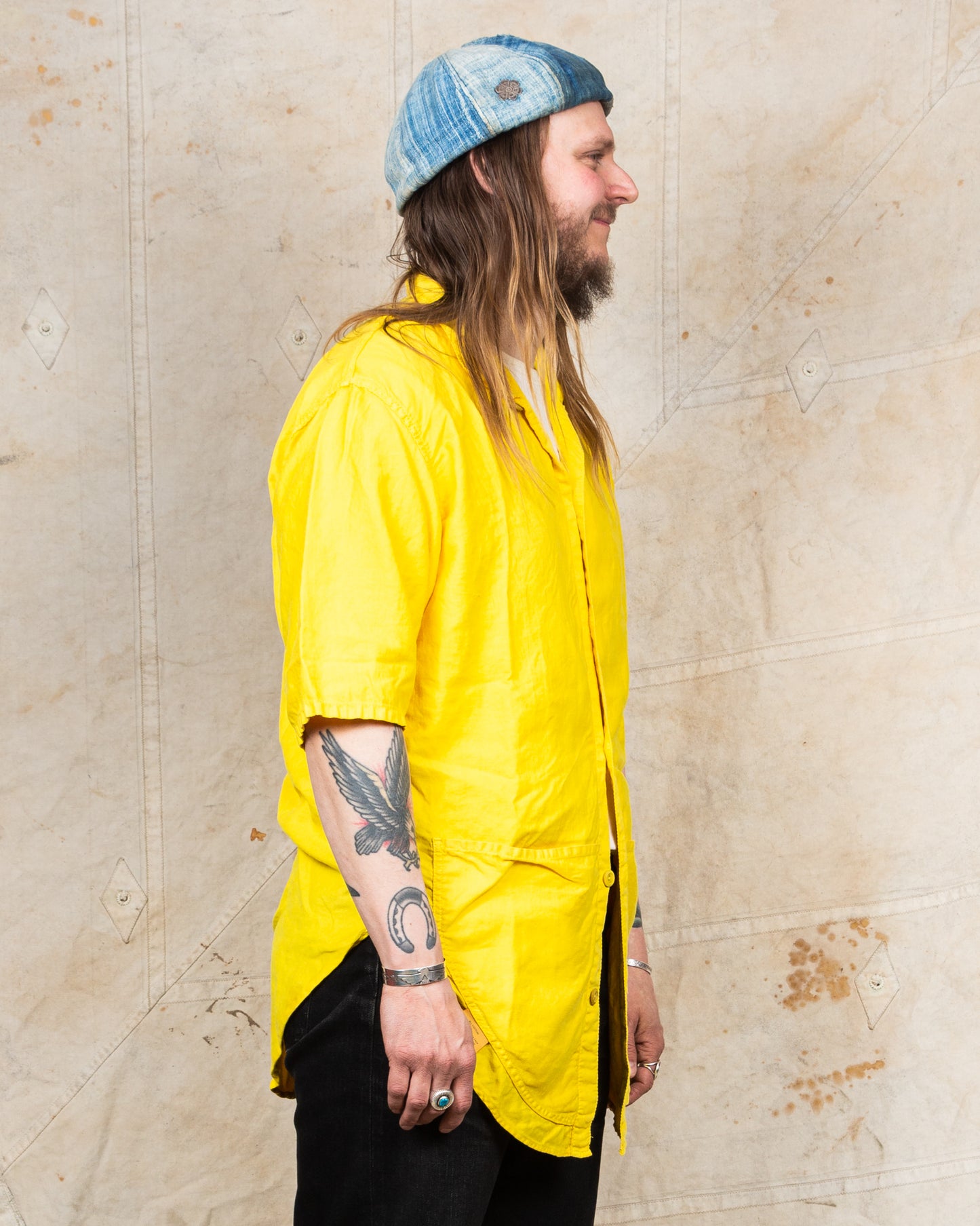 Tender Type 443 Short Sleeve Compass Pocket Shirt Turmeric Dyed