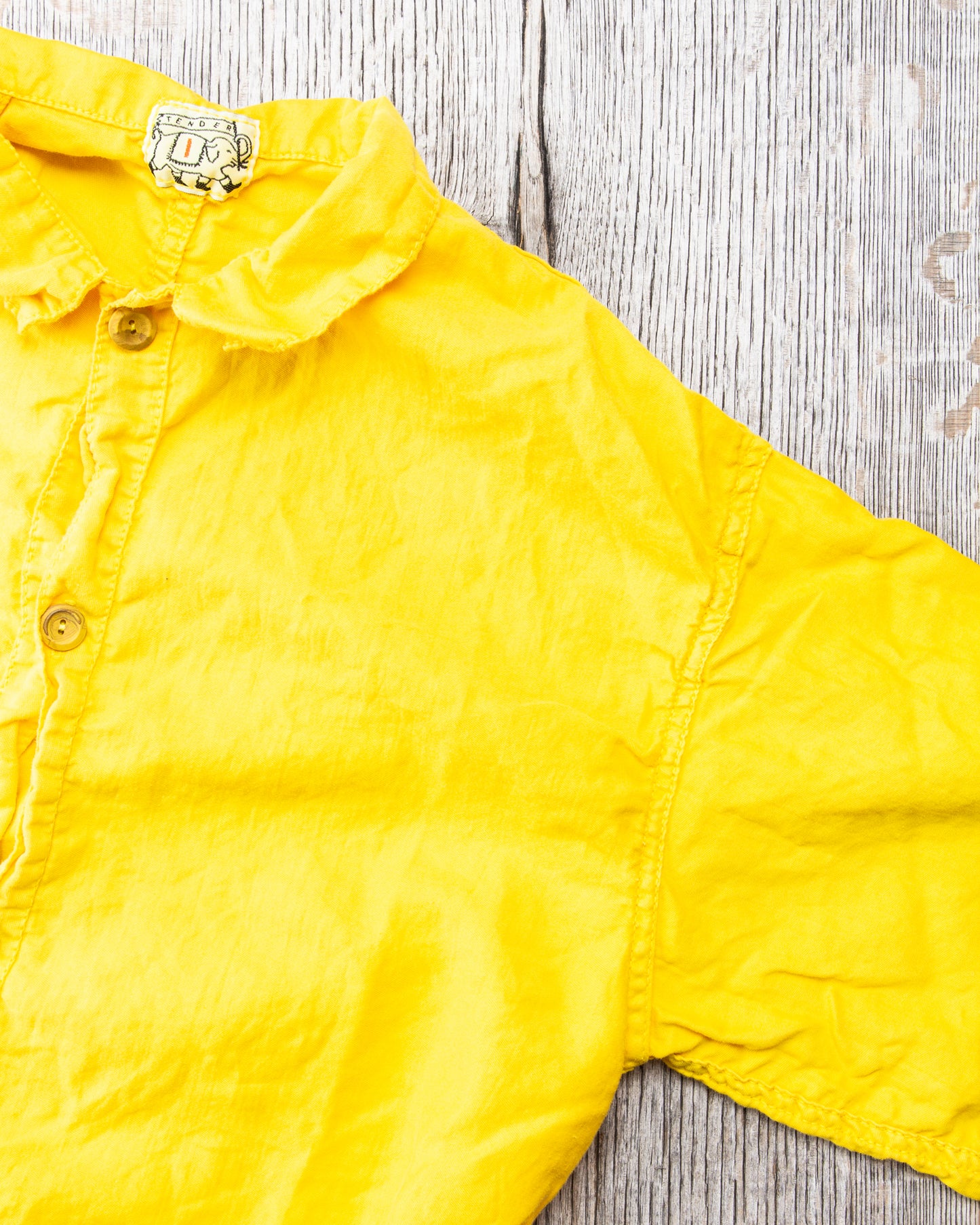 Tender Type 443 Short Sleeve Compass Pocket Shirt Turmeric Dyed