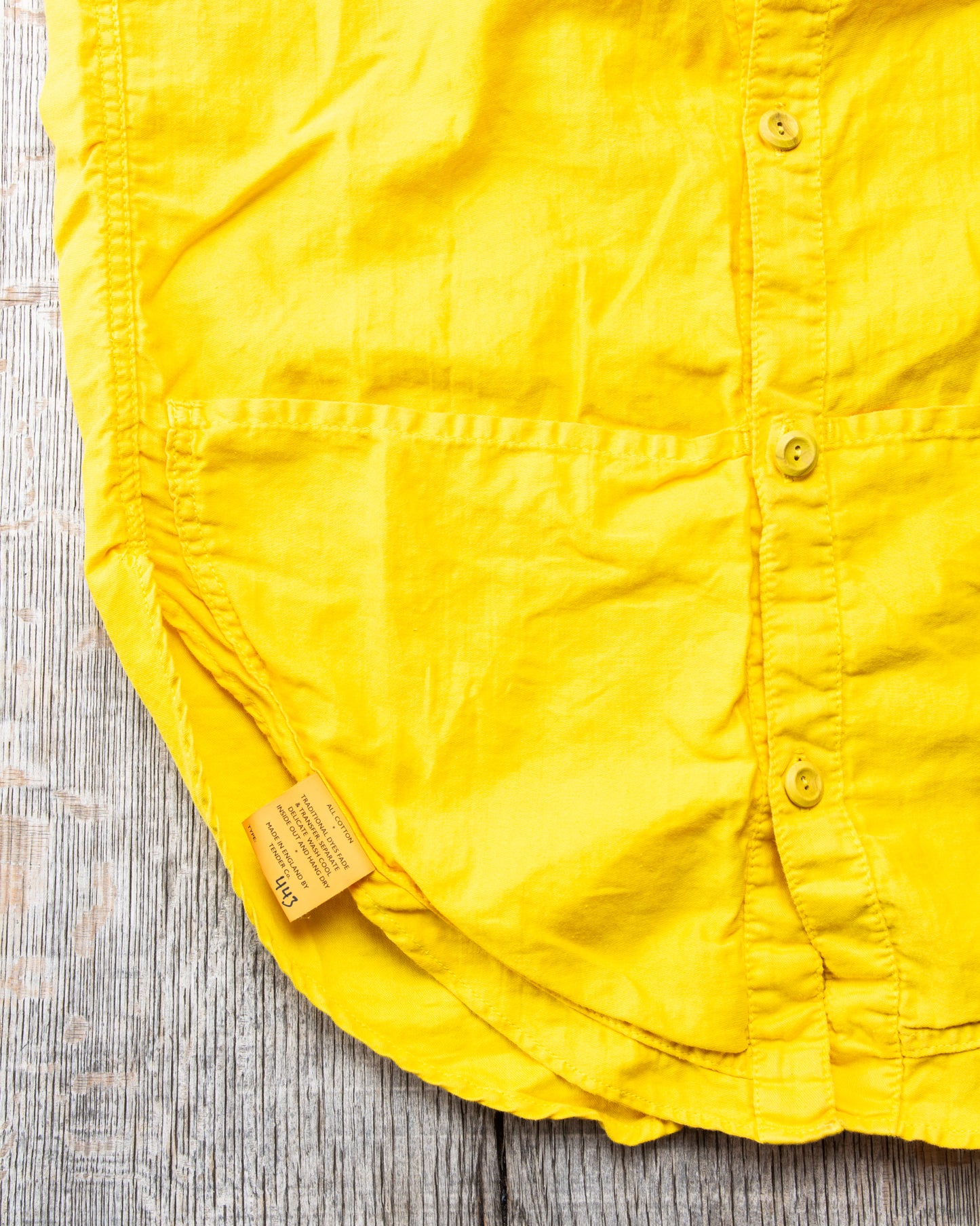 Tender Type 443 Short Sleeve Compass Pocket Shirt Turmeric Dyed