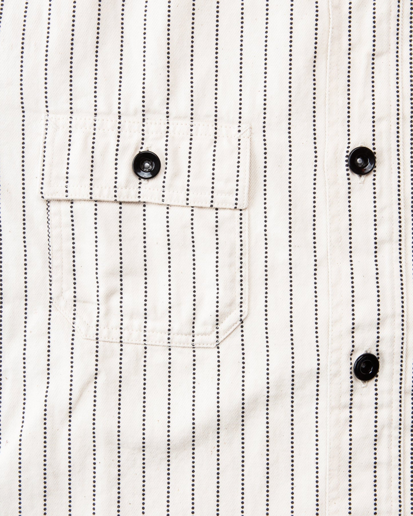 Sugar Cane & Co Fiction Romance 8.5oz. White Wabash Stripe Work Shirt SC27076