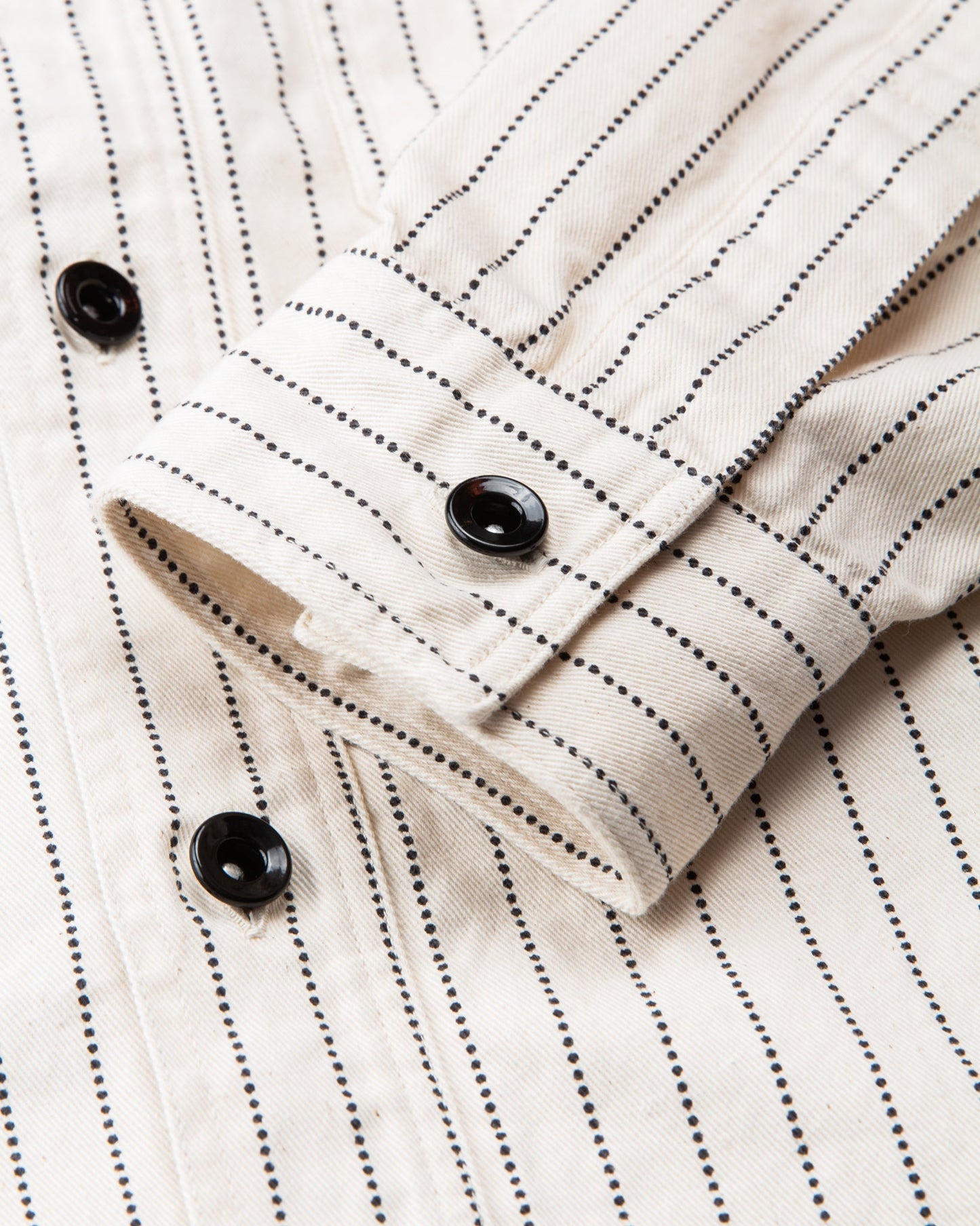 Sugar Cane & Co Fiction Romance 8.5oz. White Wabash Stripe Work Shirt SC27076