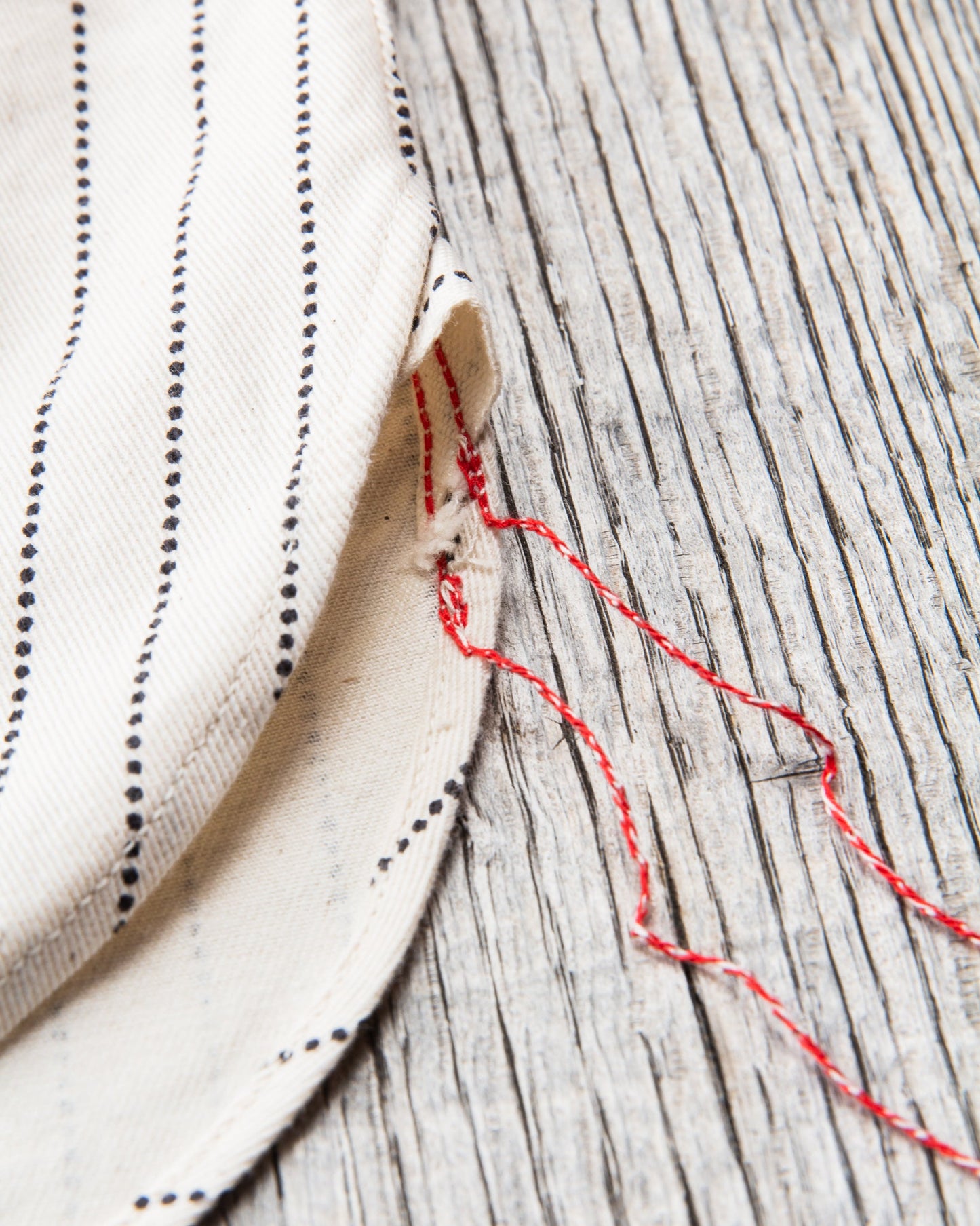 Sugar Cane & Co Fiction Romance 8.5oz. White Wabash Stripe Work Shirt SC27076