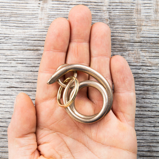 Tender Lost Wax Cast Bronze Slow Worm Keyring