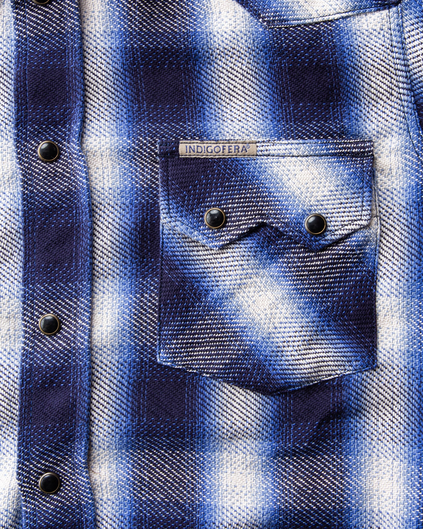 Indigofera Dollard Shirt Flannel Check Blue / White