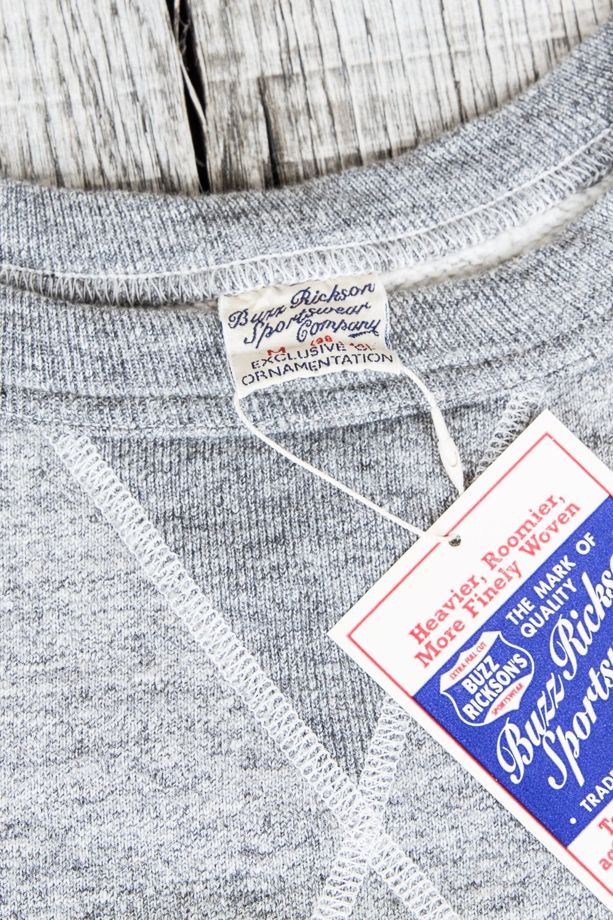 Buzz Rickson's Loopwheel Sweatshirt 4-Needle Grey BR65622