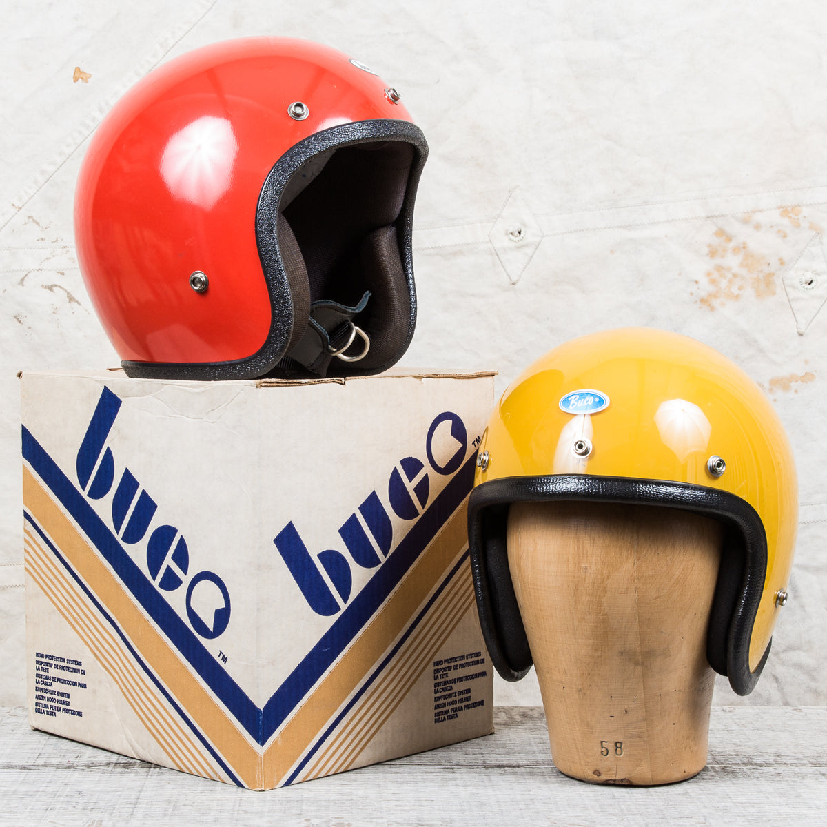Vintage 1970s Buco Helmet Deep Orange