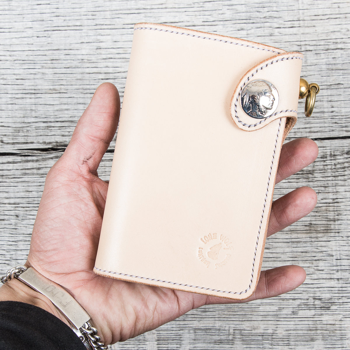 Lone Wolf Leathers Handmade Medium Wallet Natural