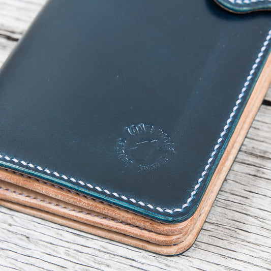 Lone Wolf Leathers Medium Wallet Shinki Shell Cordovan Navy