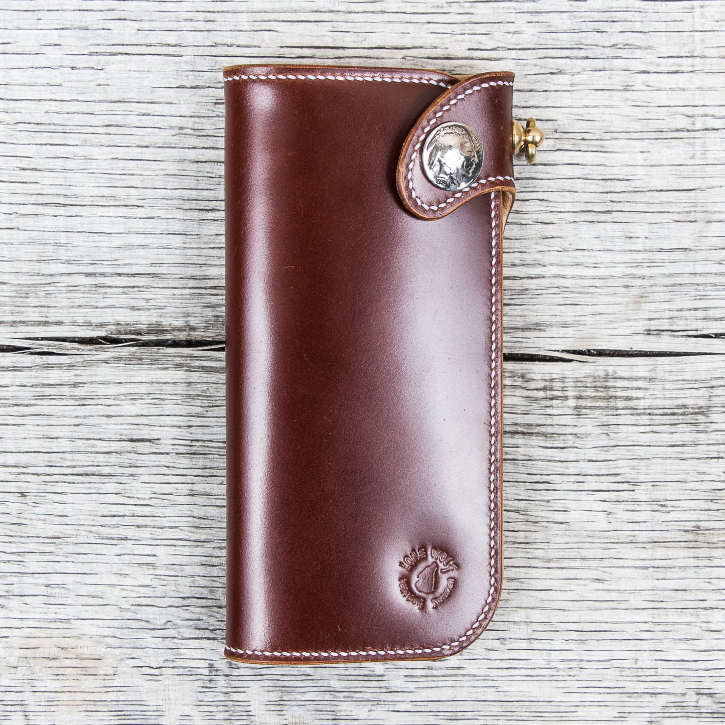 Lone Wolf Leathers Tall Wallet Shinki Shell Cordovan Bordeaux