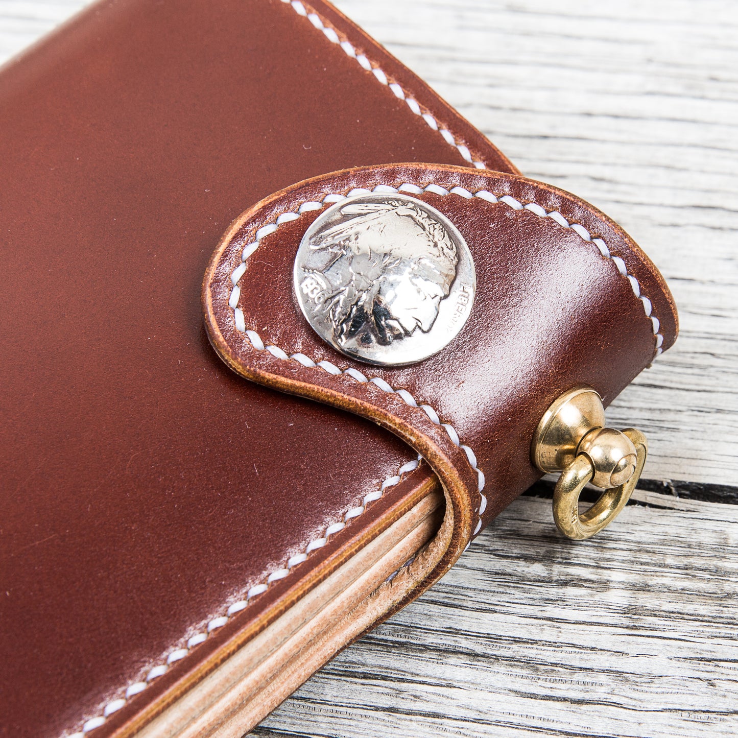 Lone Wolf Leathers Tall Wallet Shinki Shell Cordovan Bordeaux