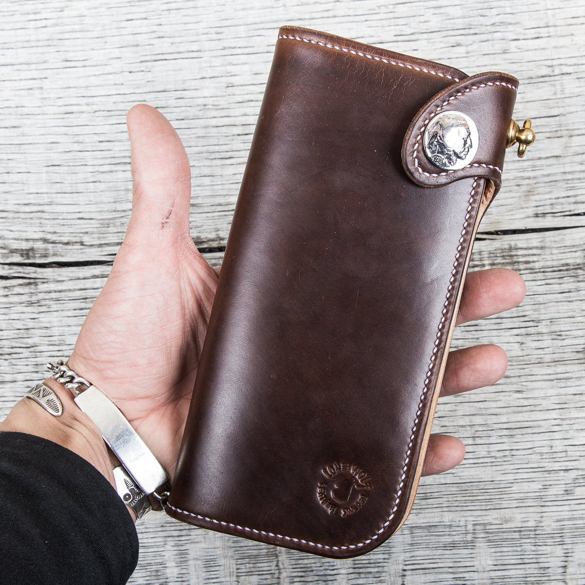 Lone Wolf Leathers Handmade Tall Wallet Horween Chromexcel Brown