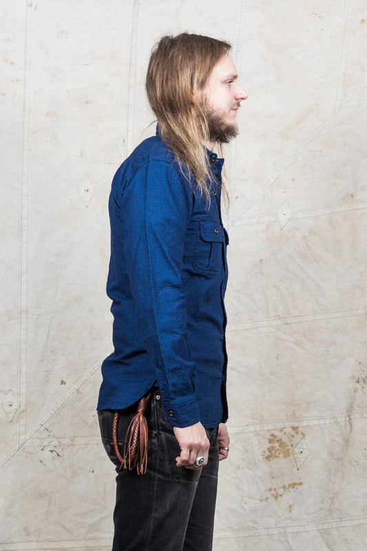 Momotaro Dobby Work Shirt Indigo