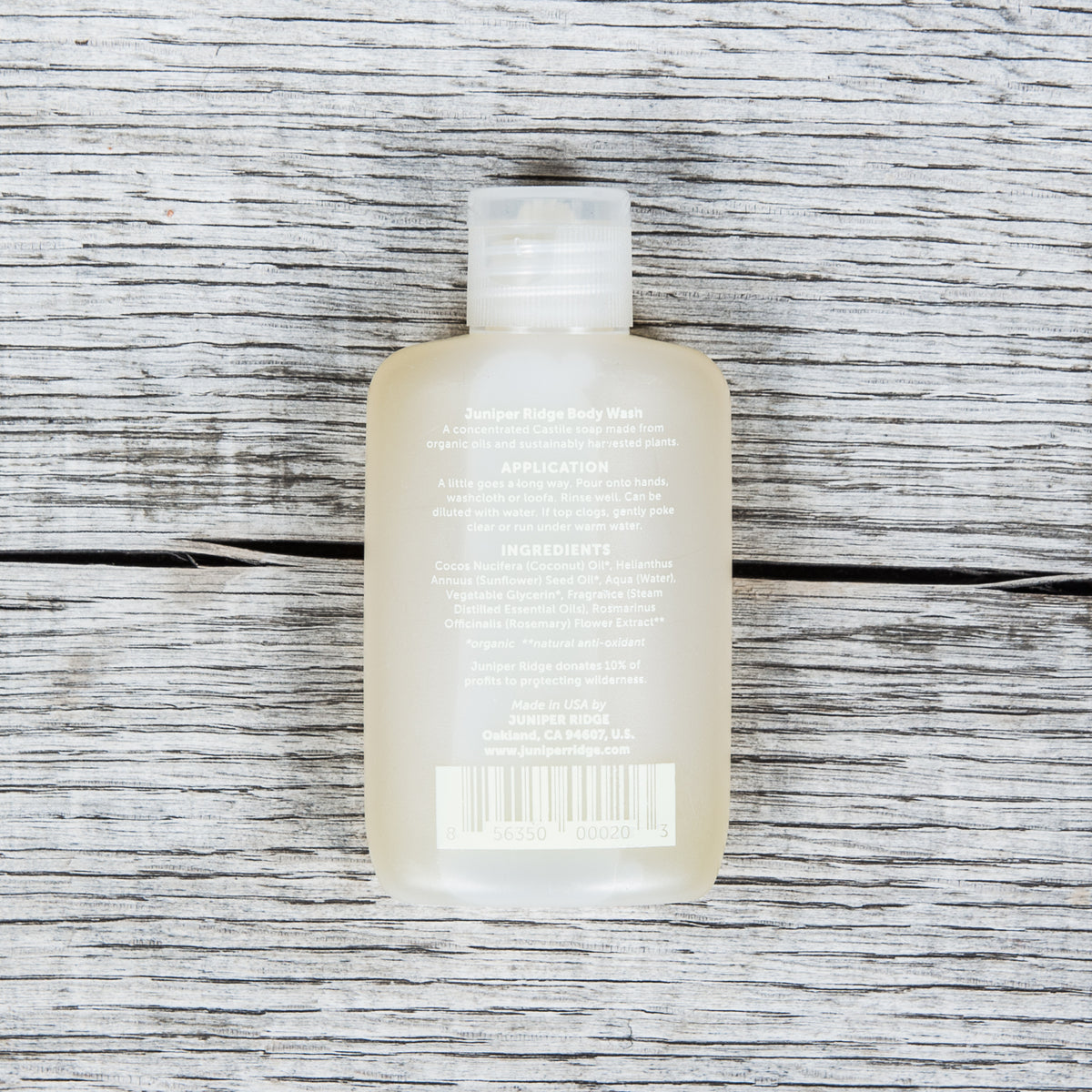 Juniper Ridge Organic Body Wash Coastal Pine 2oz