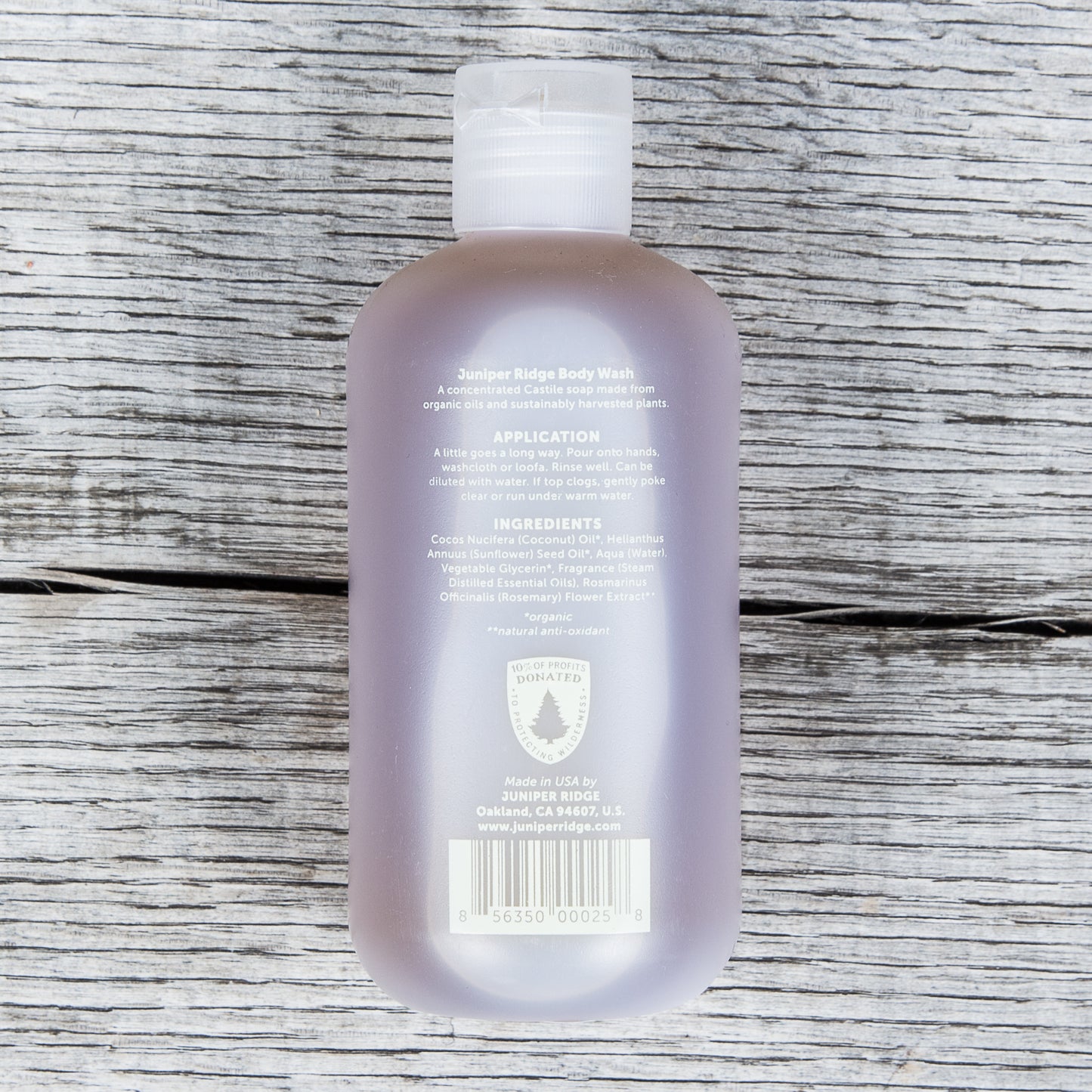 Juniper Ridge Organic Body Wash Cascade Forest 8oz