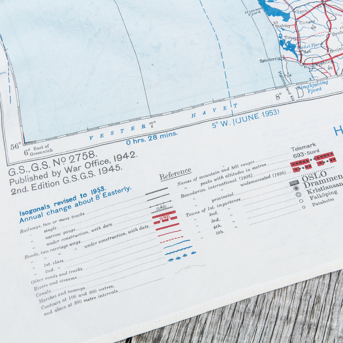 Vintage RAF Escape Map/Scarf 1953