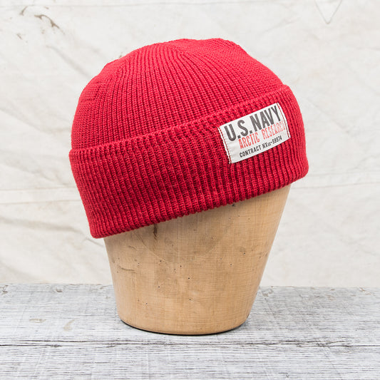 Papa Nui Cap Co. Arctic Research Watch Cap Red Wool