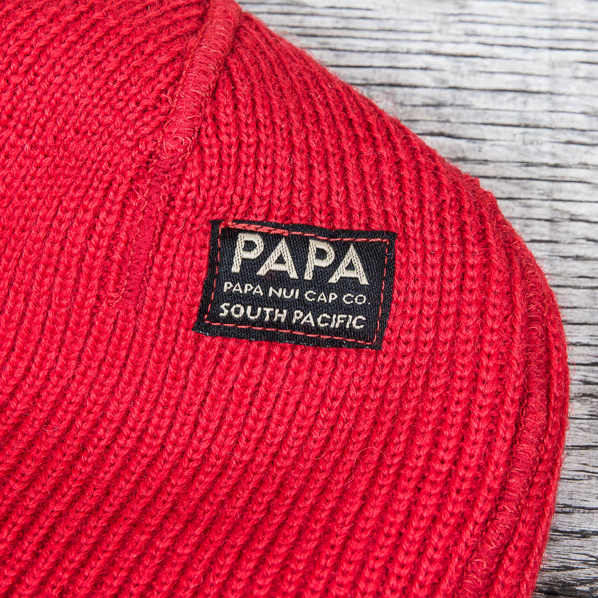 Papa Nui Cap Co. Arctic Research Watch Cap Red Wool