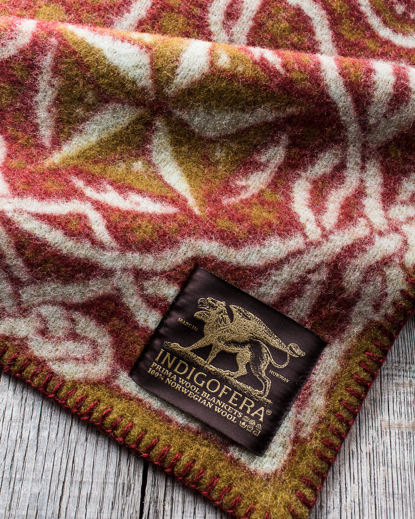 Indigofera Gryphon Token Wool Blanket Second Sunrise
