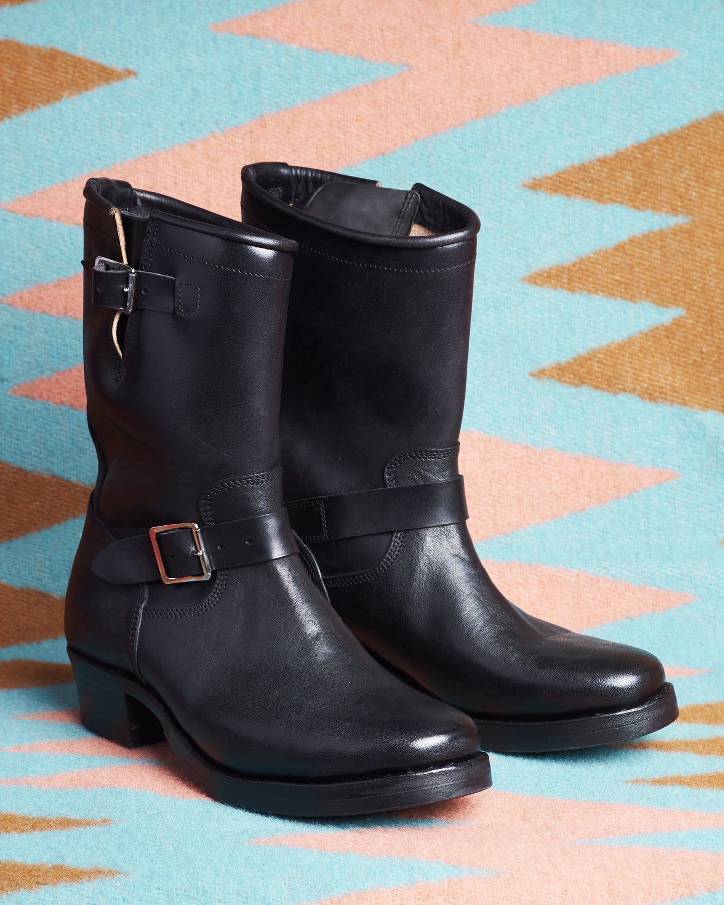 Råland Bootmaker Engineer Boots Horsehide Black Handmade In Sweden
