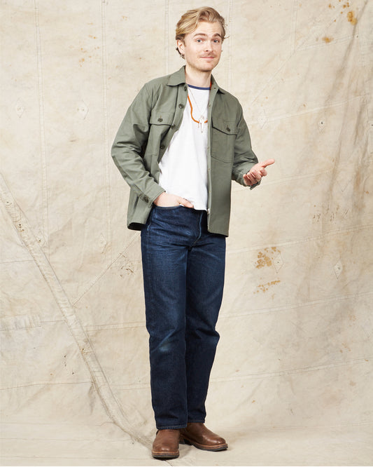 Buzz Rickson's US Army Utility Cotton Sateen Shirt OG-107 Olive BR28607