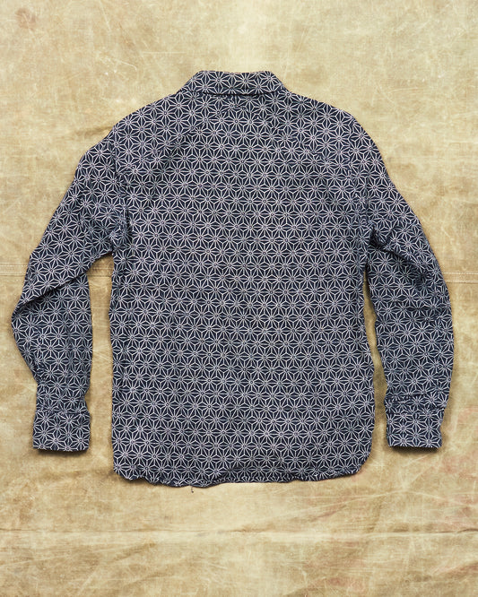 Second Hand 3sixteen Indigo Asanoha Pattern Shirt Size M