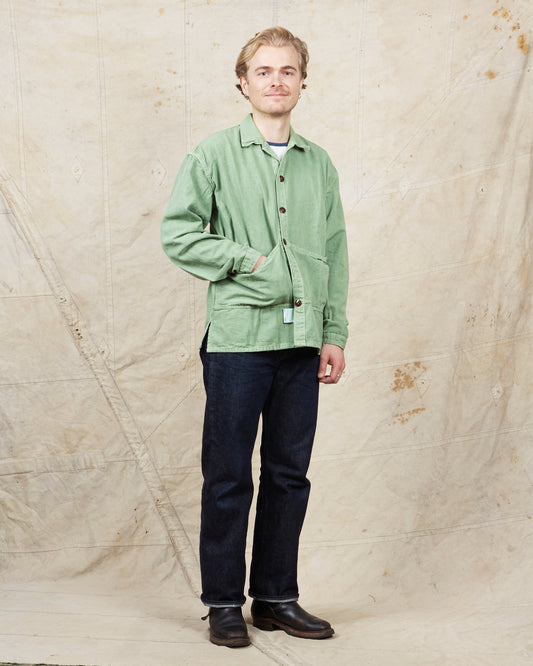 Tender 452 Bridge Pocket Square Tail Shirt Chlorophyll Dyed