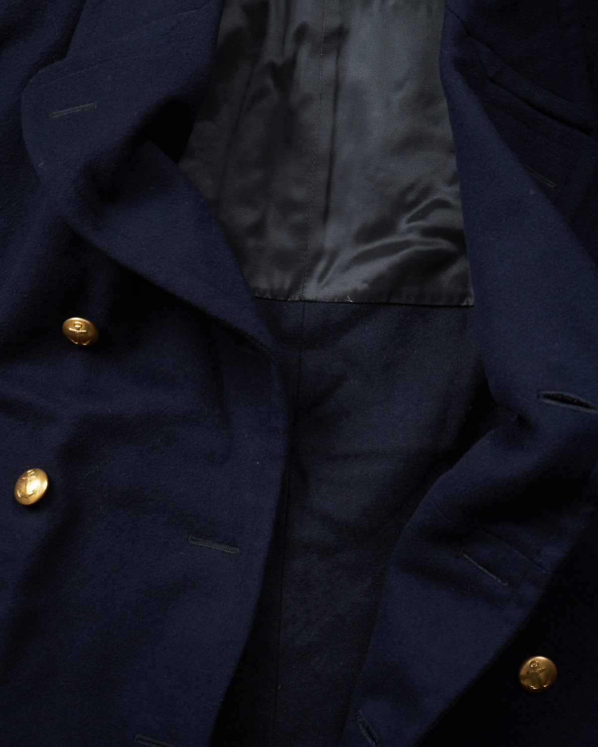 Vintage Swedish Navy Wool Coat Size D 104
