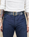 Indigofera Levon Leather Belt Navy