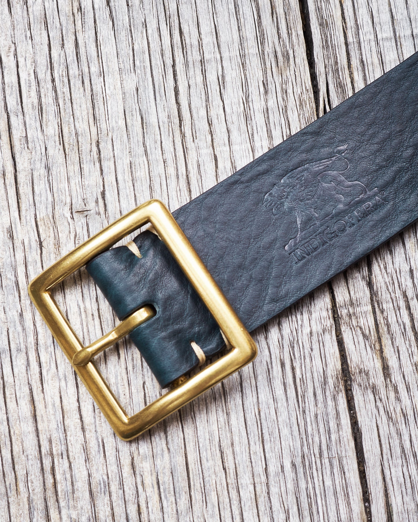 Indigofera Levon Leather Belt Navy