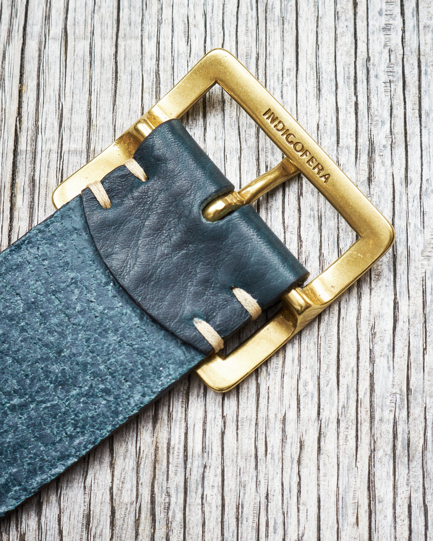 Indigofera Levon Leather Belt Navy