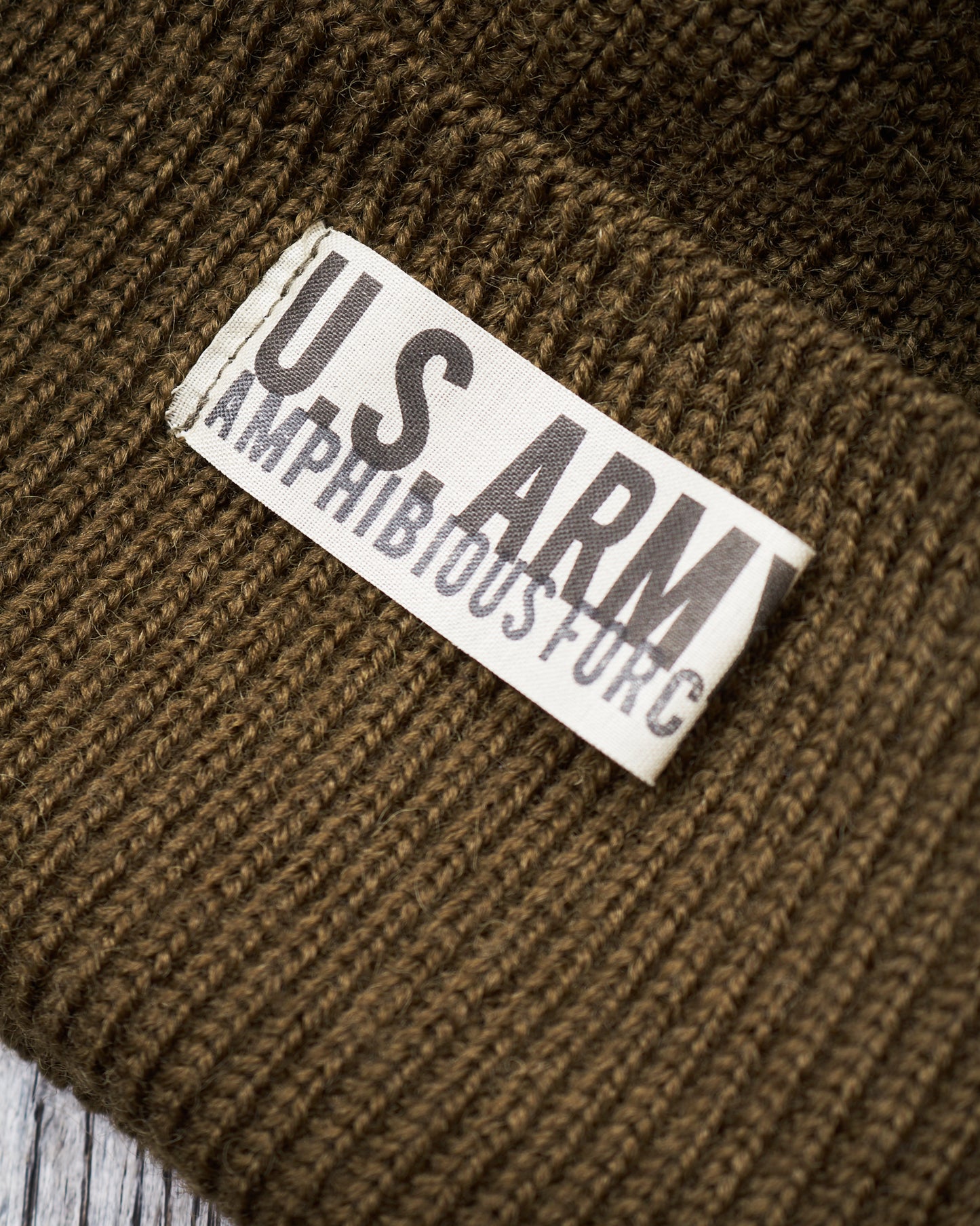 Papa Nui Cap Co. Amphibious Forces Watch Cap Khaki Wool