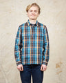 Indigofera Webster Flannel Shirt Twill Check Blue / Gold / Brown / Black