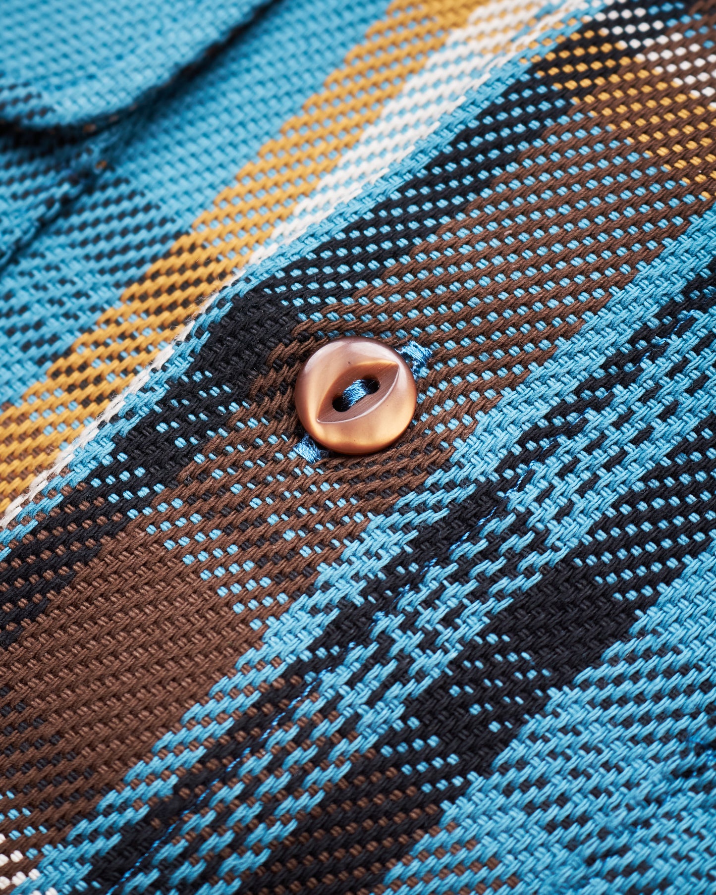 Indigofera Webster Flannel Shirt Twill Check Blue / Gold / Brown / Black
