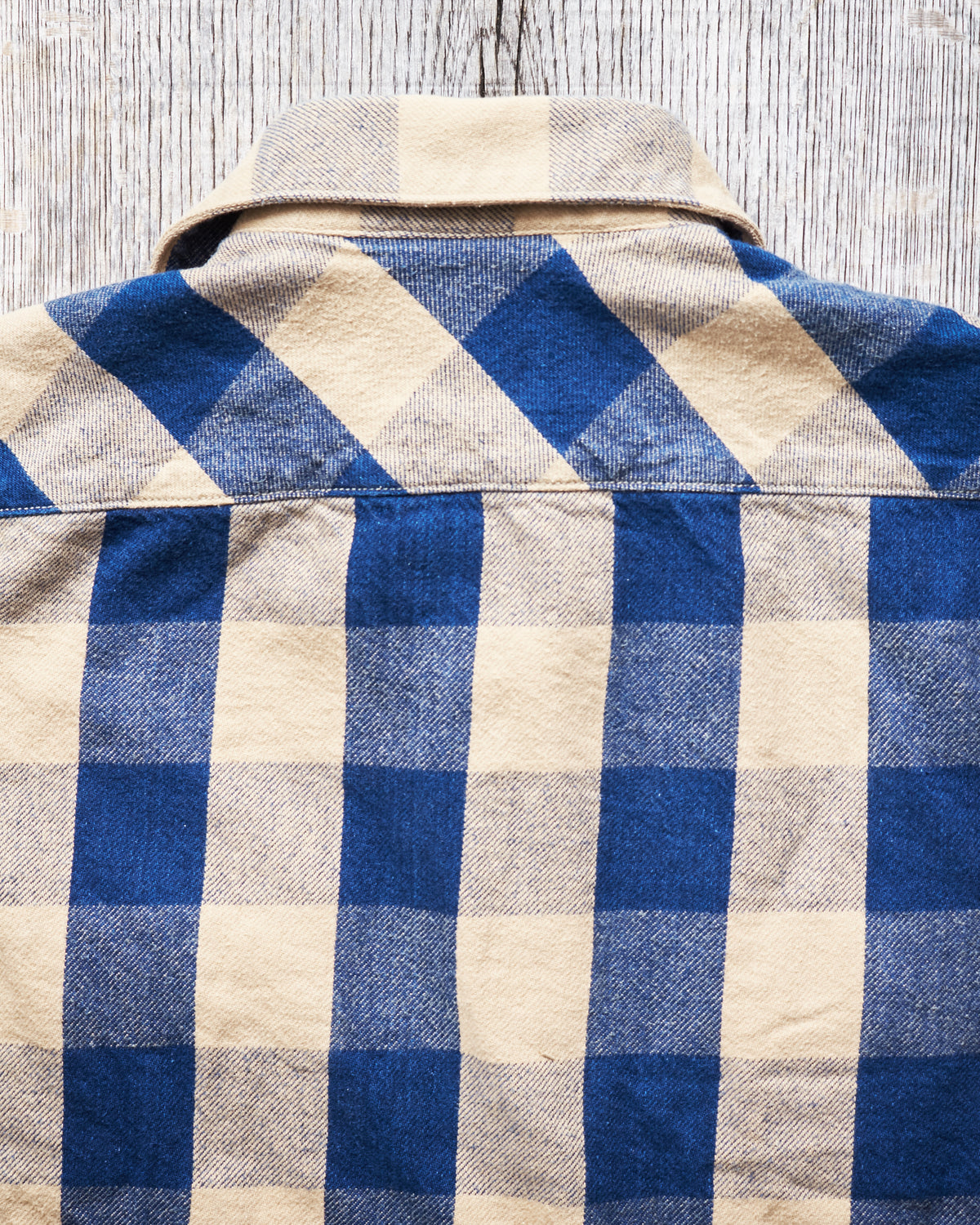 Second Hand Indigofera Norris Shirt Indigo/Beige Size M