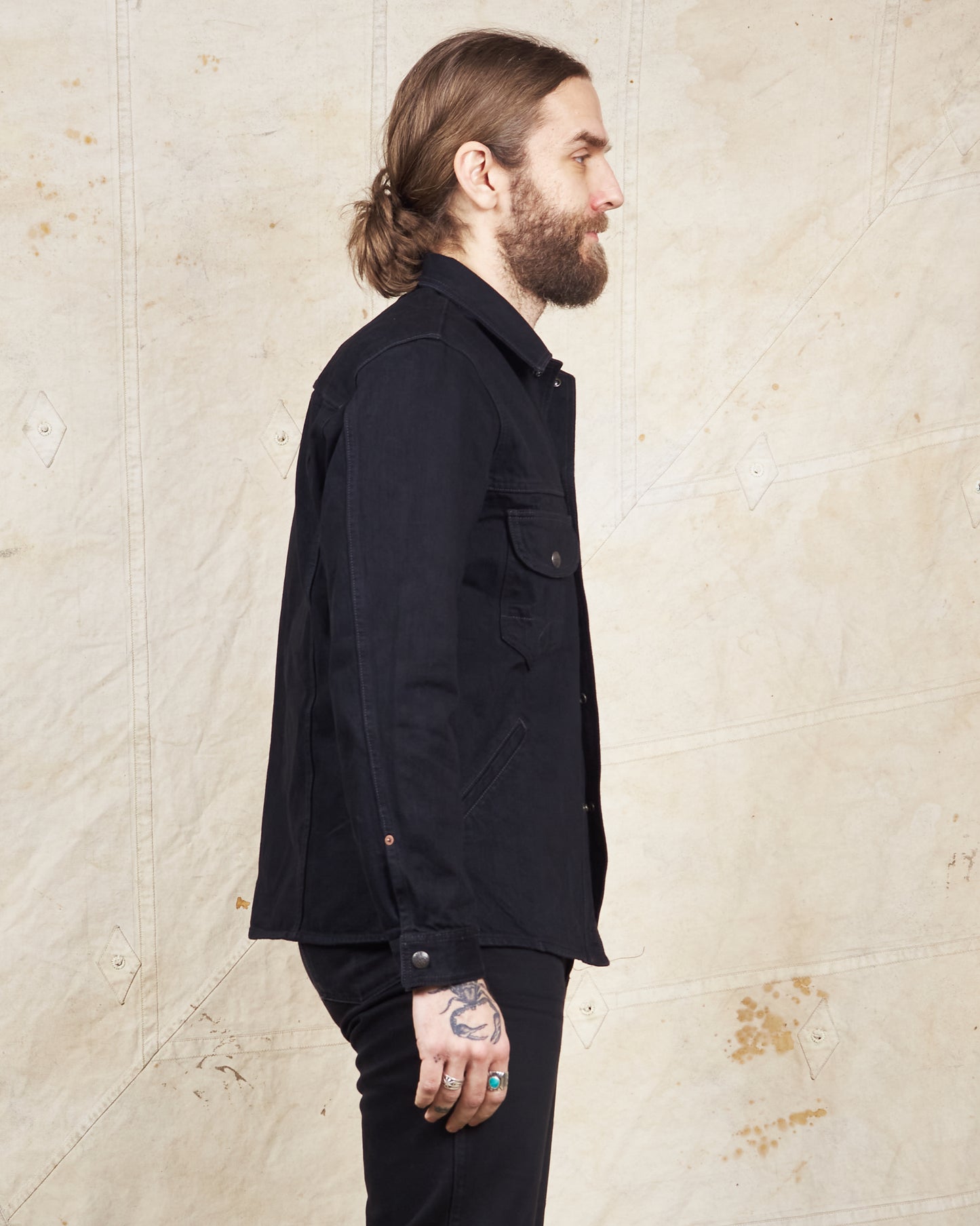 Indigofera Fargo Trucker Jacket Gunpowder Rinsed