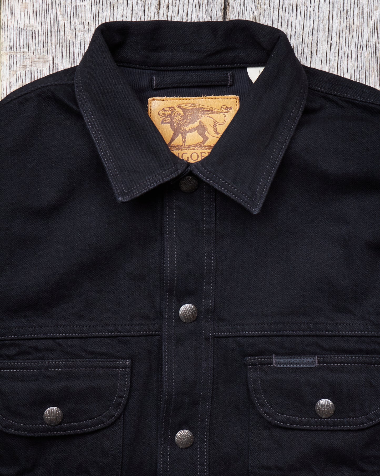 Indigofera Fargo Trucker Jacket Gunpowder Rinsed