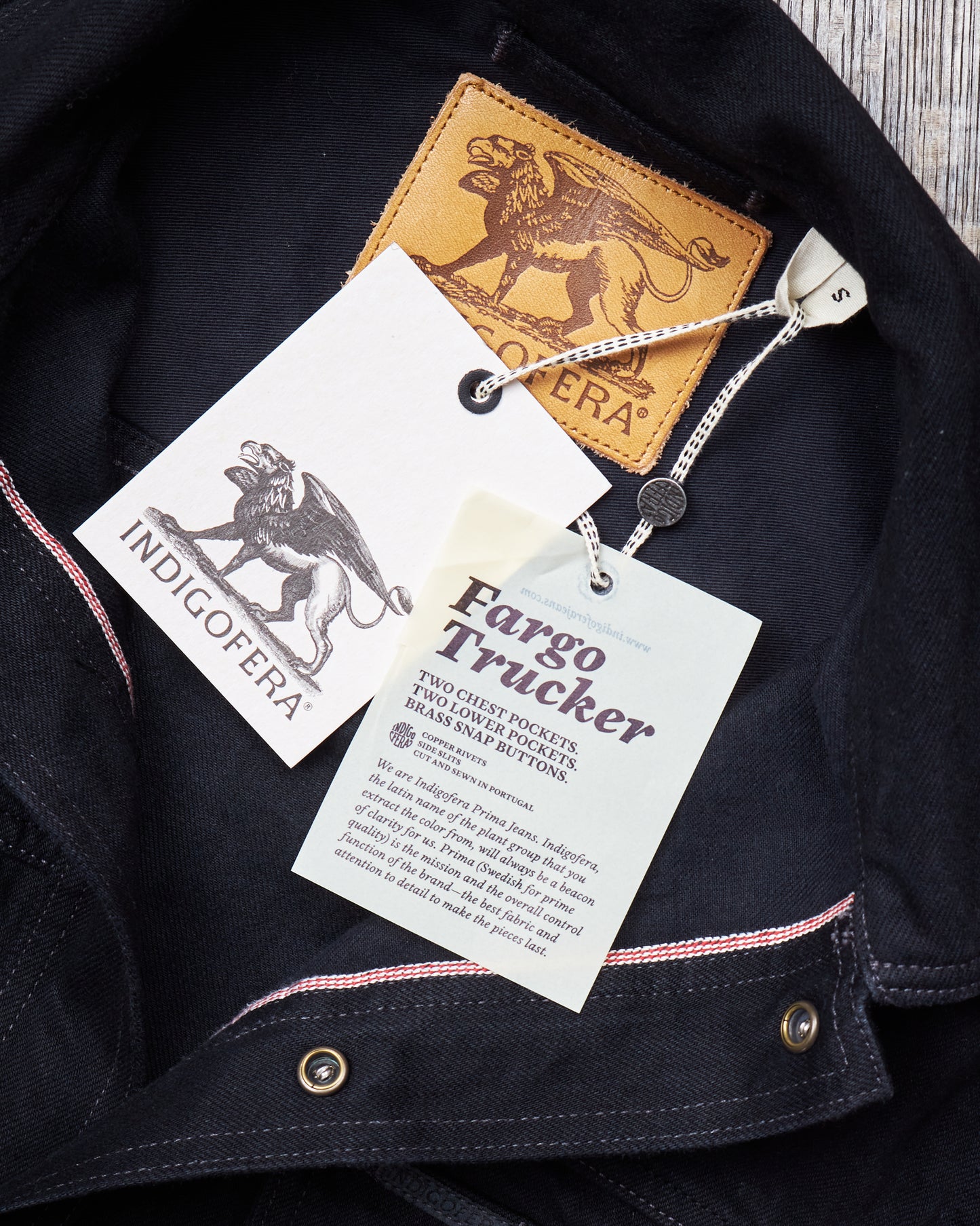 Indigofera Fargo Trucker Jacket Gunpowder Rinsed