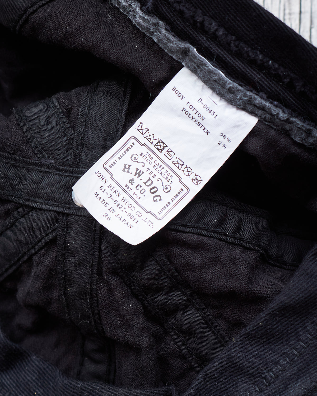 Second Hand H. W. Dog & Co. Corduroy Cap Size 36