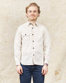 Sugar Cane & Co Fiction Romance 8.5oz. White Wabash Stripe Work Shirt SC27076