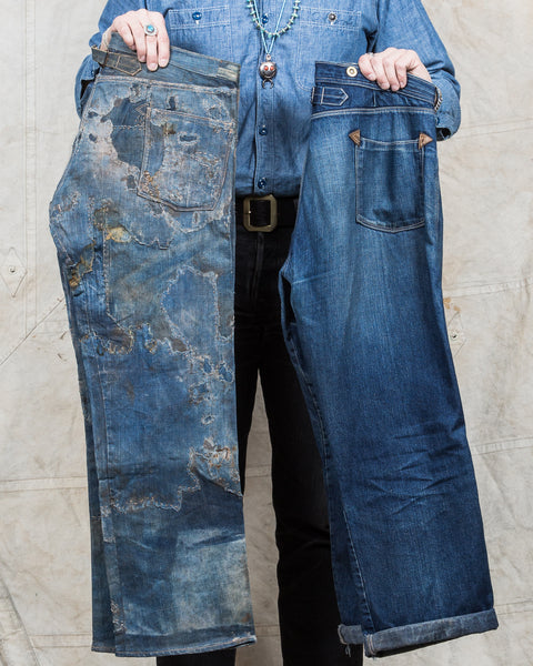 The reconstruction of a pair of 1870's miner's jeans