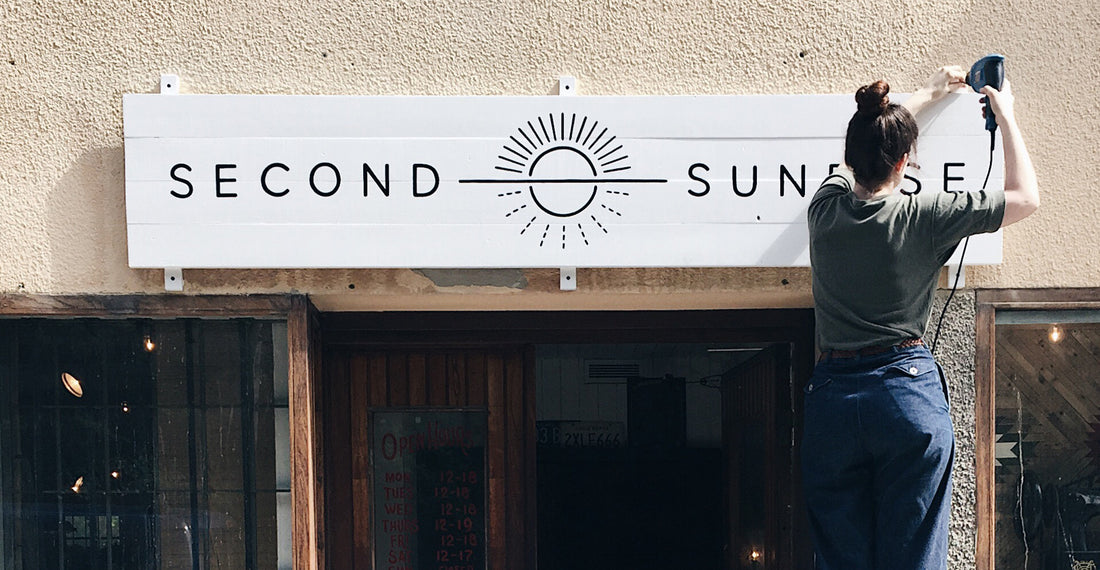 The New sign is in its place