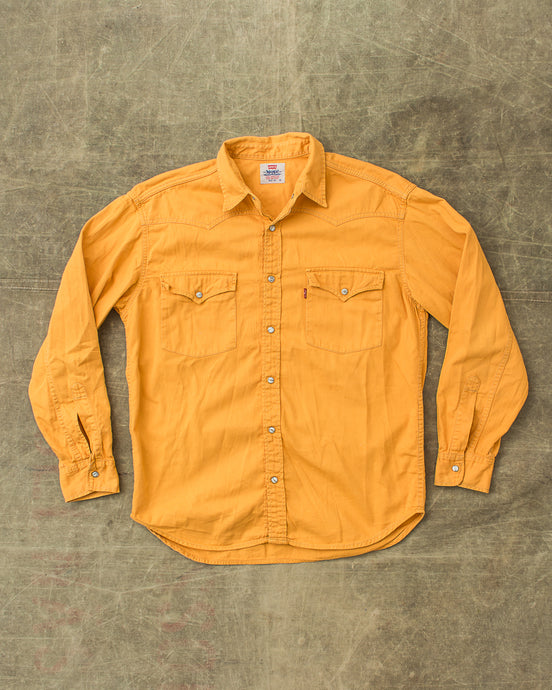 Vintage Levi's 90's Yellow Western Shirt Size M