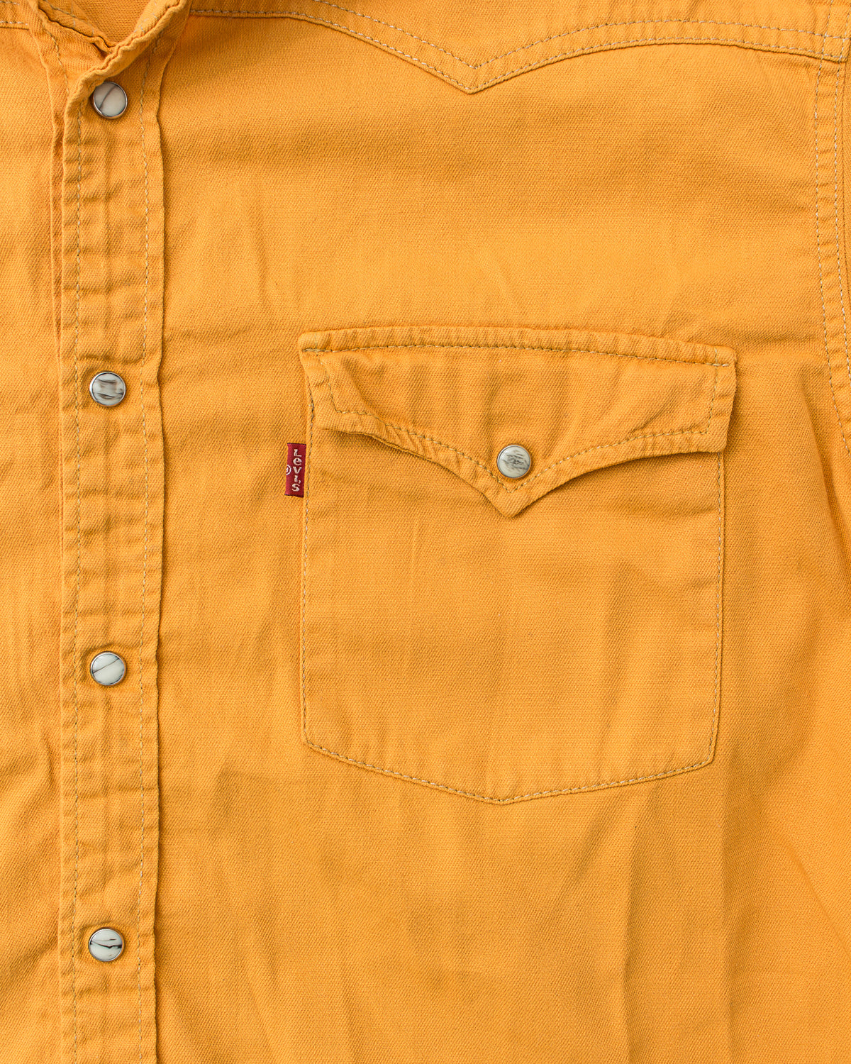 Vintage Levi's 90's Yellow Western Shirt Size M