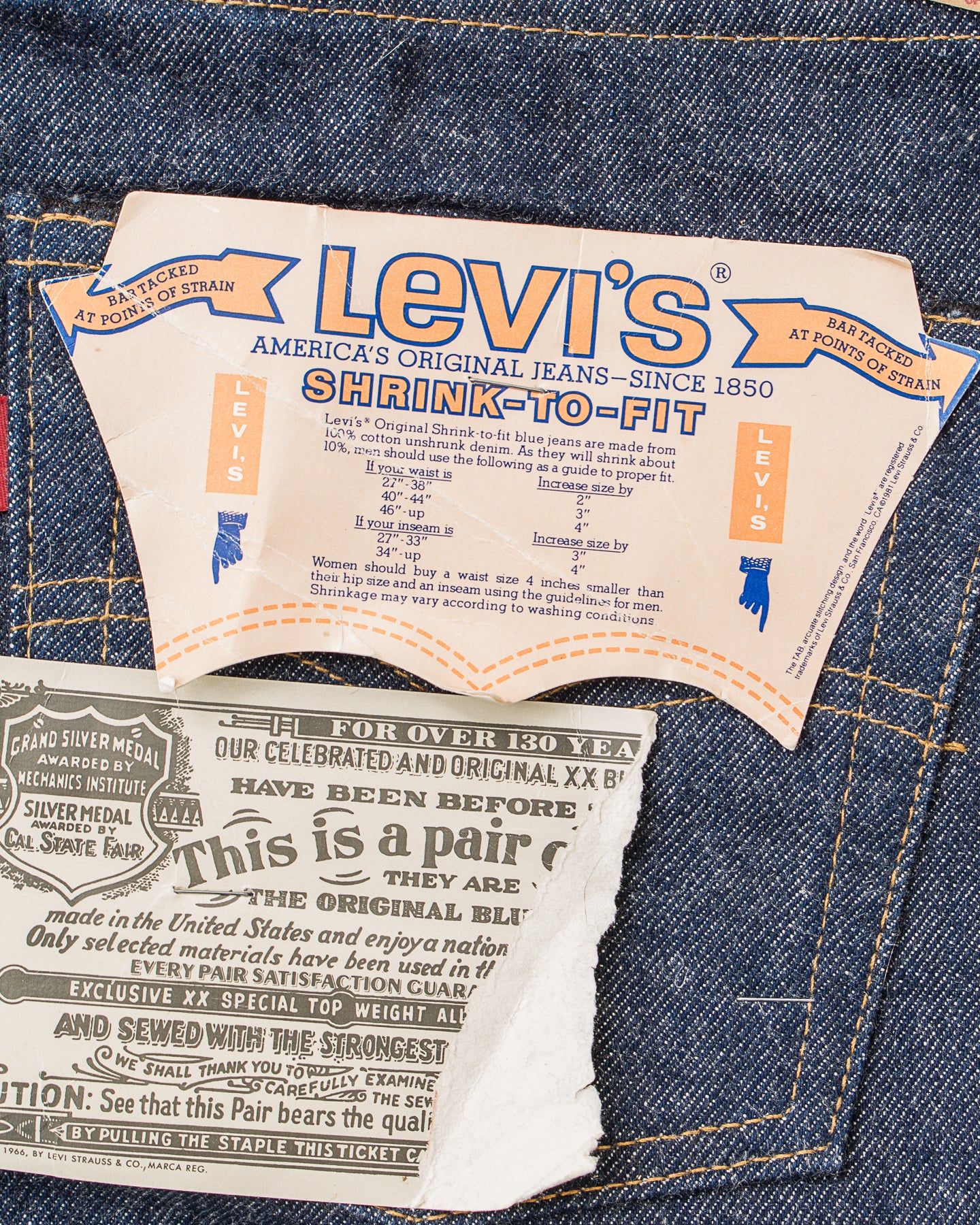 Levi's® 501® RIGID LINED UP SELVEDGE - Jean droit - selvedge/denim bleu foncé