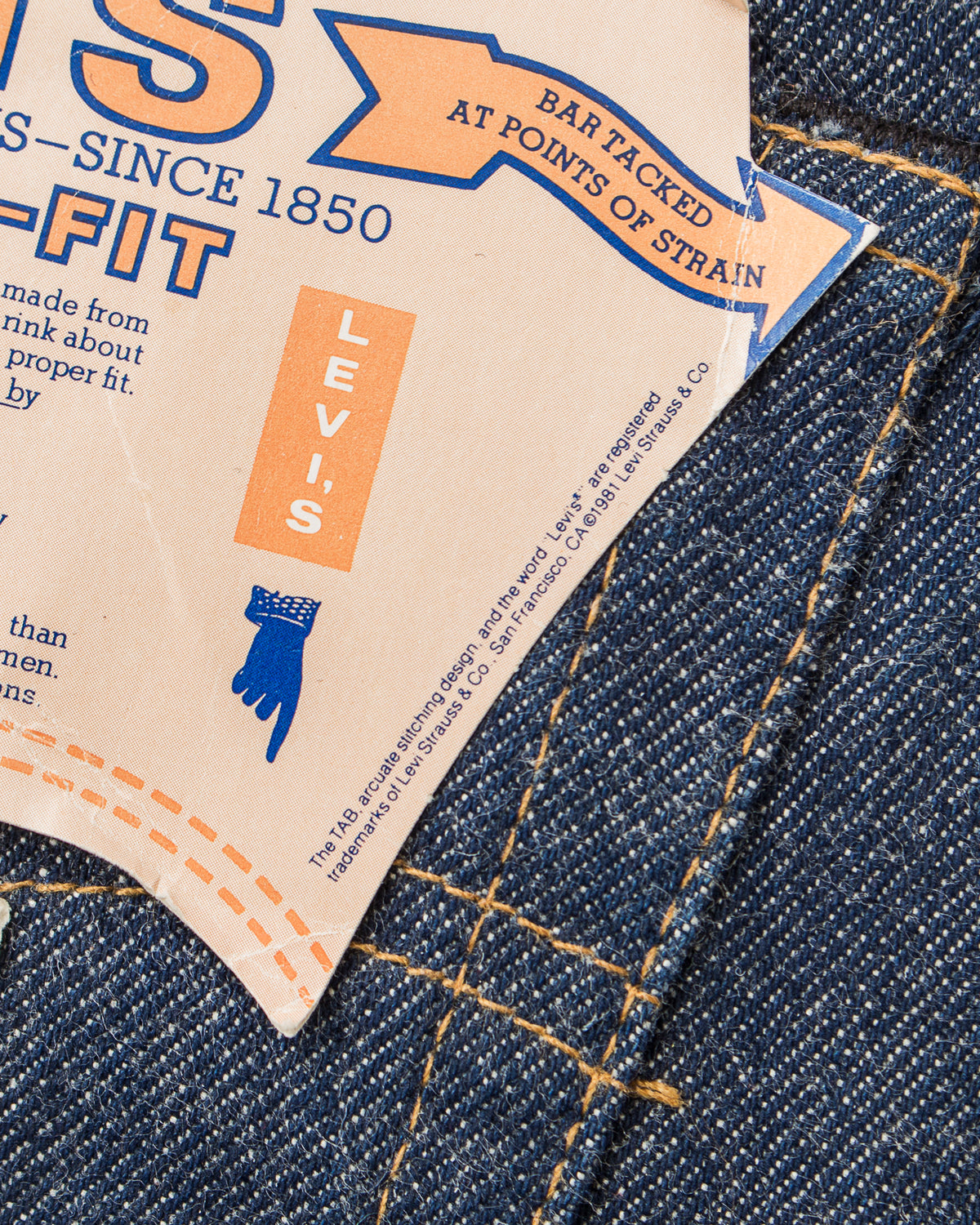 Vintage 1981 Deadstock Levi's 501 Red Line Selvedge Jeans W 28 / L 33