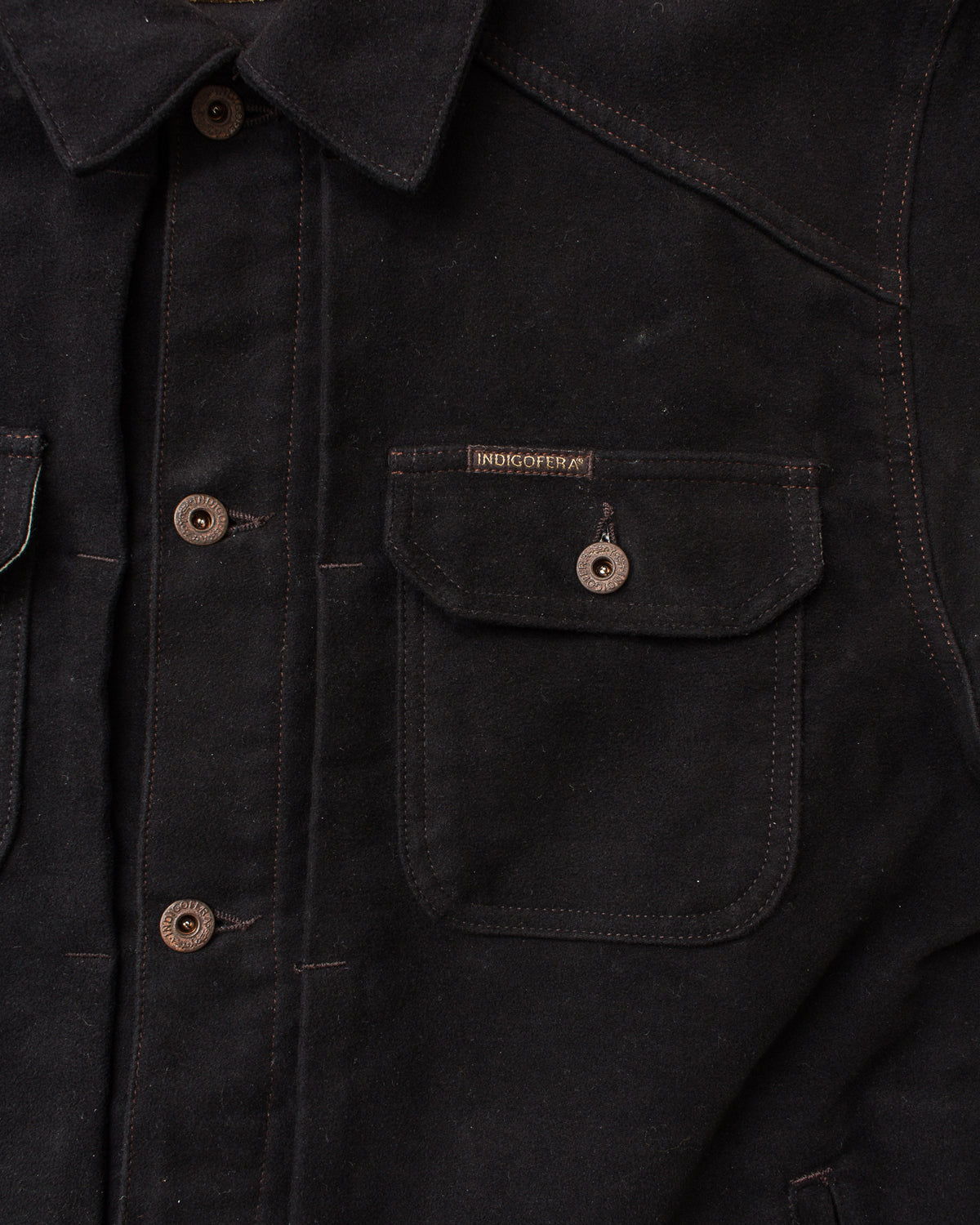 Second Hand Indigofera Parsons Lodge Jacket Heavy Moleskin Black Size L