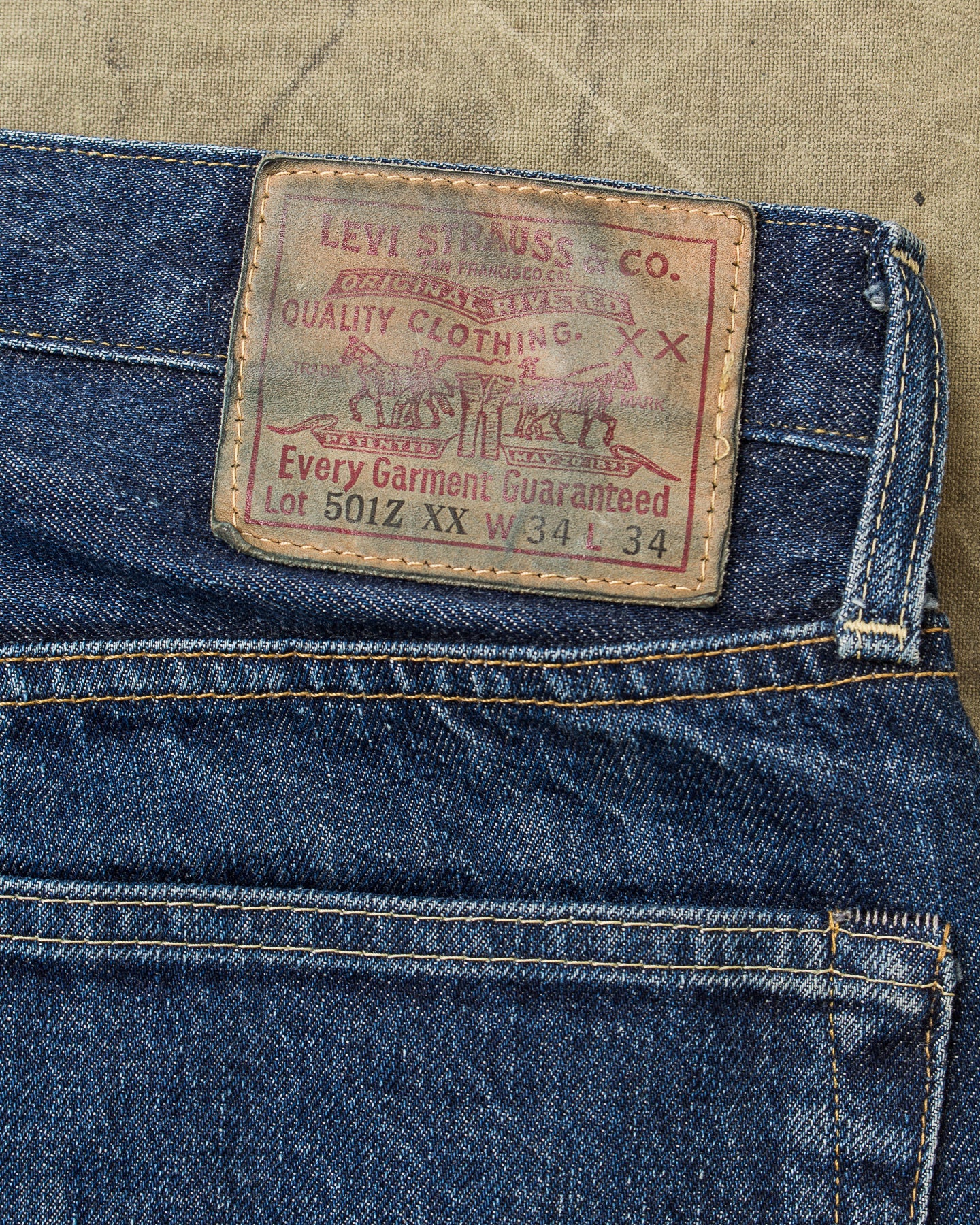 Second hand Levi's Vintage Clothing 1954 501z xx Jeans W34/L34
