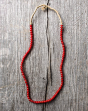 African White Heart Trade Beads Necklace Red